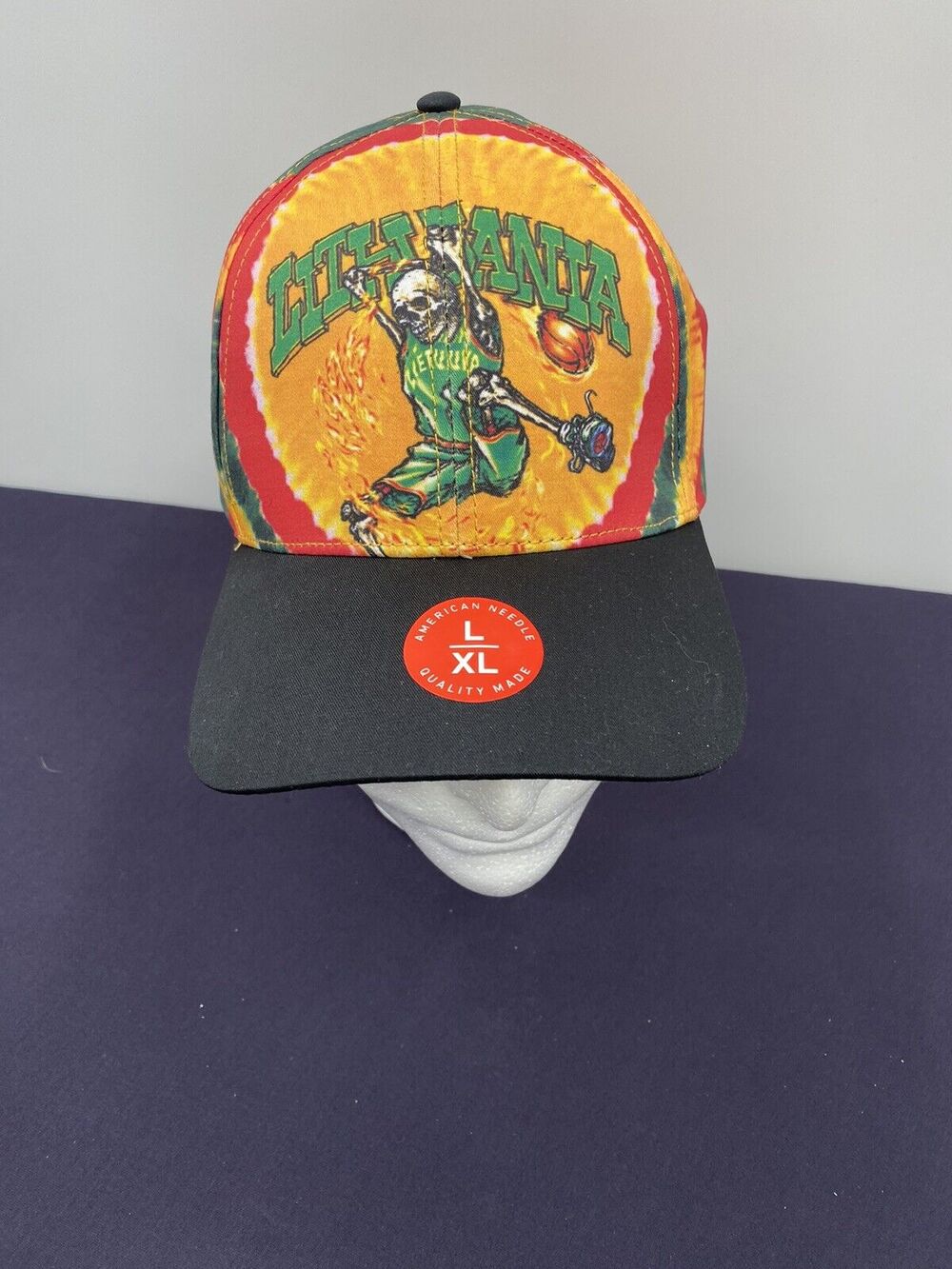Liquid Blue Grateful Dead Lithuania Team Olympics NBA Basketball Hat Cap L/XL